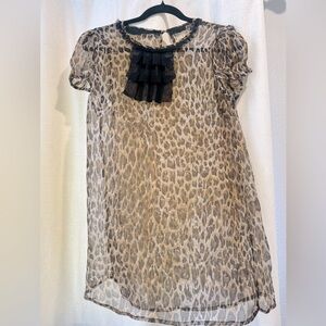 Sheer Leopard print blouse. Size small. Preowned